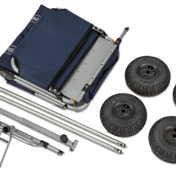 ECKLA Express faltbarer Bollerwagen Luftbereifung, silber/blau