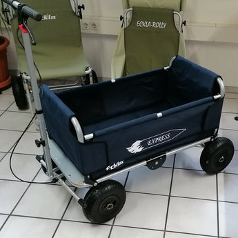 ECKLA Express faltbarer Bollerwagen pannensicher, silber/blau