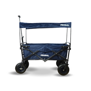 FROSAL Bollerwagen Nick blau faltbar mit Luftreifen Bremse und Dach