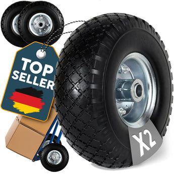 2 x Frosal PU Rad Stahlfelge Silber 20 mm Bollerwagen Sackkarre