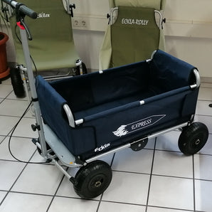 ECKLA Express faltbarer Bollerwagen pannensicher, silber/blau