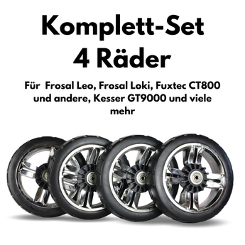 FROSAL Ersatzräder 4er Set für Bollerwage Leo & Loki, passend für Modelle von FUXTEC & Kesser | pannensicher, 19cm