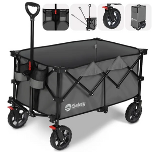 Sekey faltbarer Bollerwagen FW29, Bremse, 200L Kapazität - grau